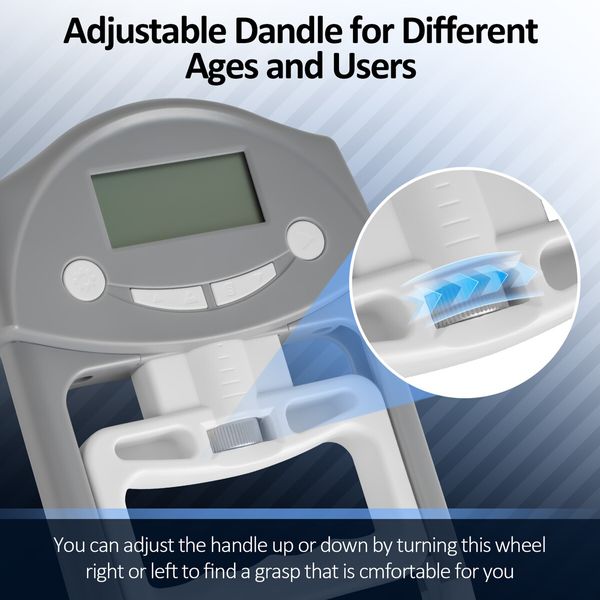 Electronic Hand Grip Strength Tester, Grip Strengthener Hand Exerciser Meter, Digital Hand Grip Training Gauge 220 Lbs / 99 Kgs for Sports (Gray)