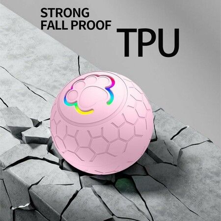 Smart Interactive Dog Toys Ball, Auto Bouncing Rotating Ball, Moving Pet Toys for Dogs 20 lbs, USB Rechargeable, Fun Gift for Boredom, 1 Pack, Pink