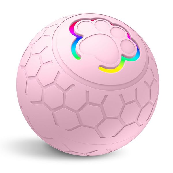 Smart Interactive Dog Toys Ball, Auto Bouncing Rotating Ball, Moving Pet Toys for Dogs 20 lbs, USB Rechargeable, Fun Gift for Boredom, 1 Pack, Pink