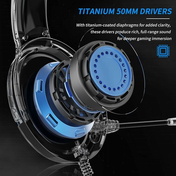 Gaming Headset with Mic for PS4 PS5 Series X, One PC NS, Wired Gaming Headphones with Microphone for PS 4|5, Blue