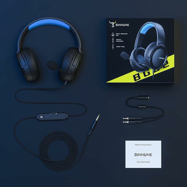 Gaming Headset with Mic for PS4 PS5 Series X, One PC NS, Wired Gaming Headphones with Microphone for PS 4|5, Blue