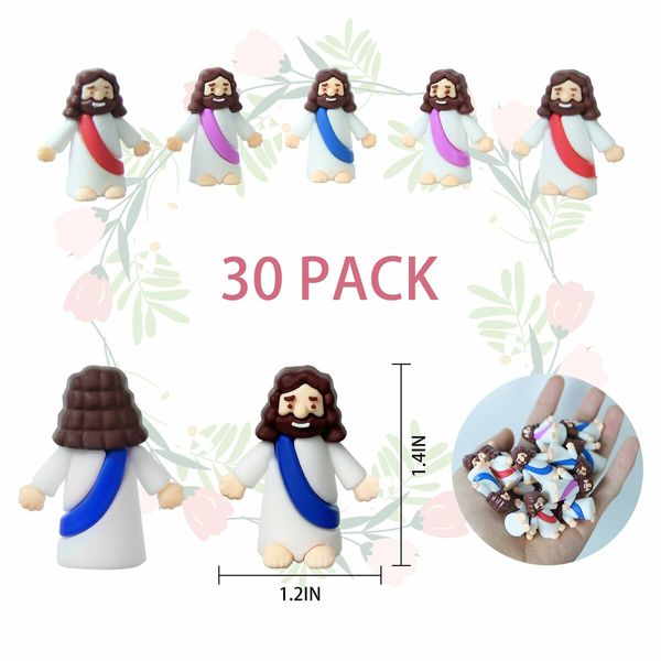 Mini Jesus Figures,Set of 30pcs Action Figures Little Jesus Figures,Tiny Jesus Figures to Hide and Seek Religious Gifts for Easter Egg Stuffers