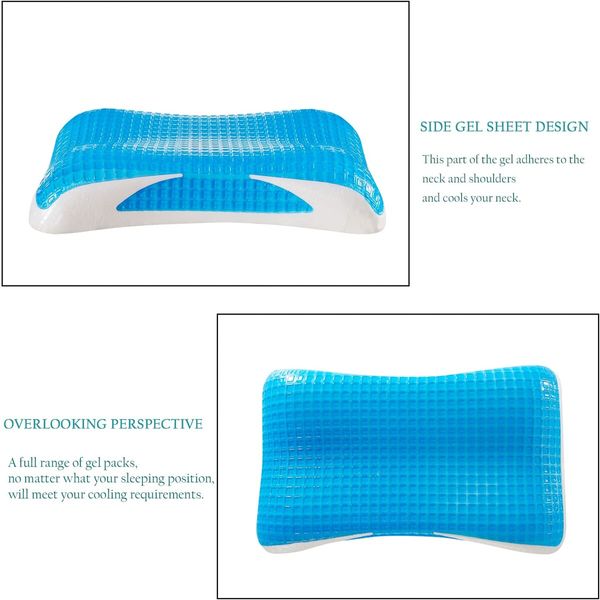 68x40cm Cooling Gel Pillow Memory Foam Summer Chill  Orthopedic Memory Foam Pillow for Side Back  Sleeper