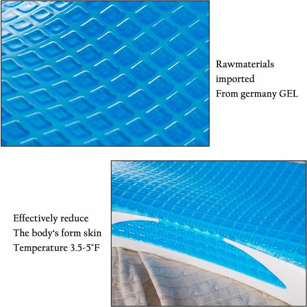 68x40cm Cooling Gel Pillow Memory Foam Summer Chill  Orthopedic Memory Foam Pillow for Side Back  Sleeper