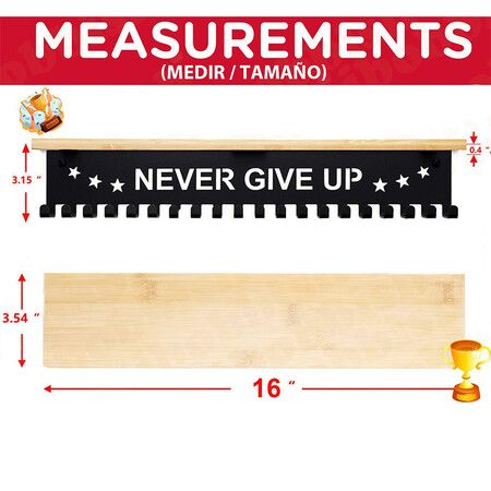 Trophy Display Board and Trophy Holder with Hooks to Showcase Trophies and Medals Easy to Install Hanger for Kid Achievements Home Decor
