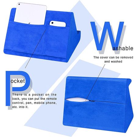Tablet Stand Pillow with Pocket, Lazy Holder Stand for Bed Sofa,Compatible with iPads Tablets Smartphones Books Magazines (Blue)