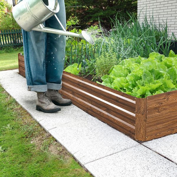 Large Raised Garden Bed Outdoor Planter Box Flower Herb Vegetable Green Container Guard Holder 240x60x30cm for Yard Balcony Window Patio Steel