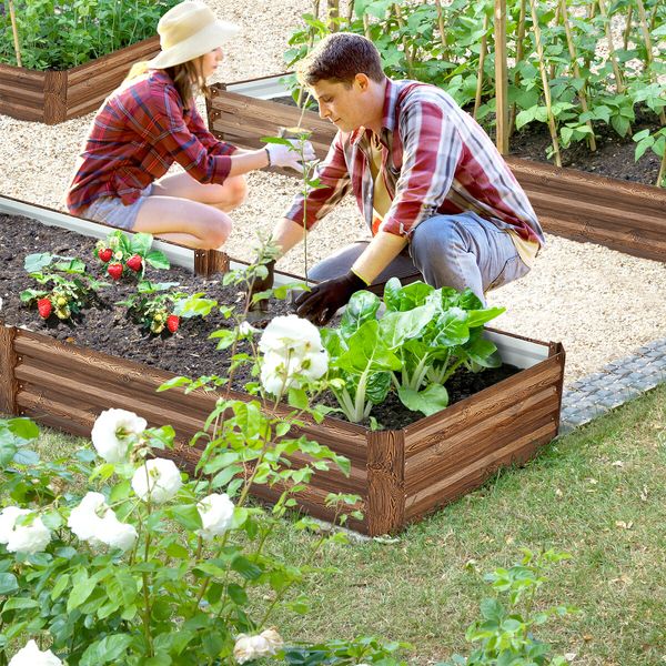 Large Raised Garden Bed Outdoor Planter Box Flower Herb Vegetable Green Container Guard Holder 240x60x30cm for Yard Balcony Window Patio Steel