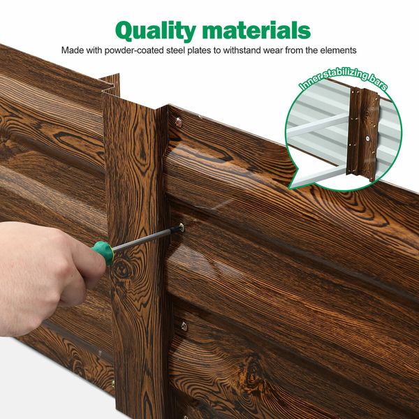 Large Raised Garden Bed Outdoor Planter Box Flower Herb Vegetable Green Container Guard Holder 240x60x30cm for Yard Balcony Window Patio Steel