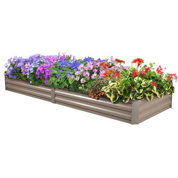 Large Raised Garden Bed Metal Planter Box Container Outdoor Flower Vegetable Herb Green Fence Holder Guard for Yard Balcony Patio 240x120x30cm