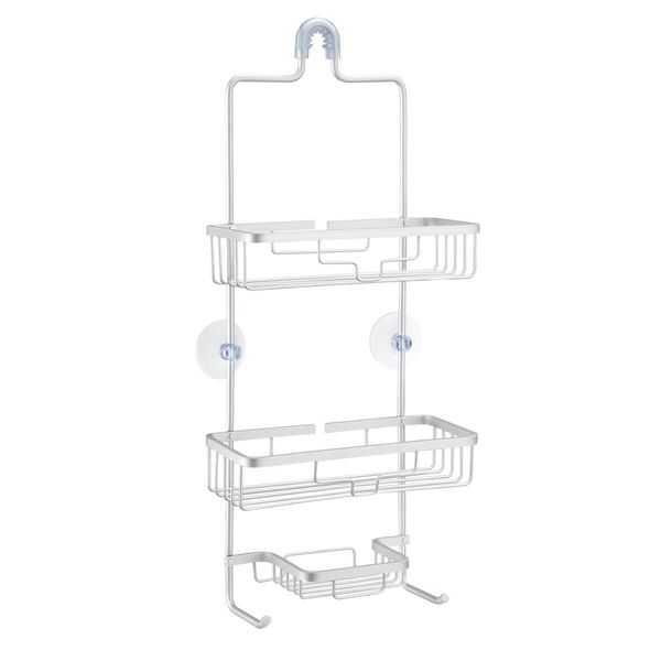 Aluminum Hanging Shower Caddy 3-Shelf Bathroom Organiser Storage Shelves Silver