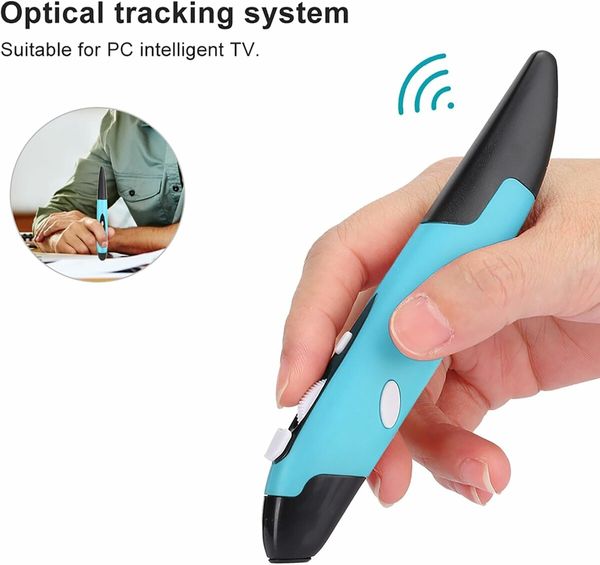 2.4GHz USB Wireless Optical Stylus for Computer Parts for PC Wireless Mouse 2.4G Type of Customised Innovative Vertical Stylus (Blue)