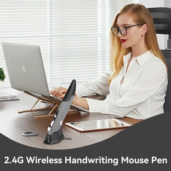 2.4GHz USB Wireless Optical Stylus for Computer Parts for PC Wireless Mouse 2.4G Type of Customised Innovative Vertical Stylus (Grey)