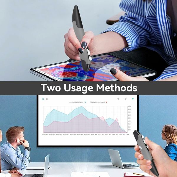 2.4GHz USB Wireless Optical Stylus for Computer Parts for PC Wireless Mouse 2.4G Type of Customised Innovative Vertical Stylus (Grey)