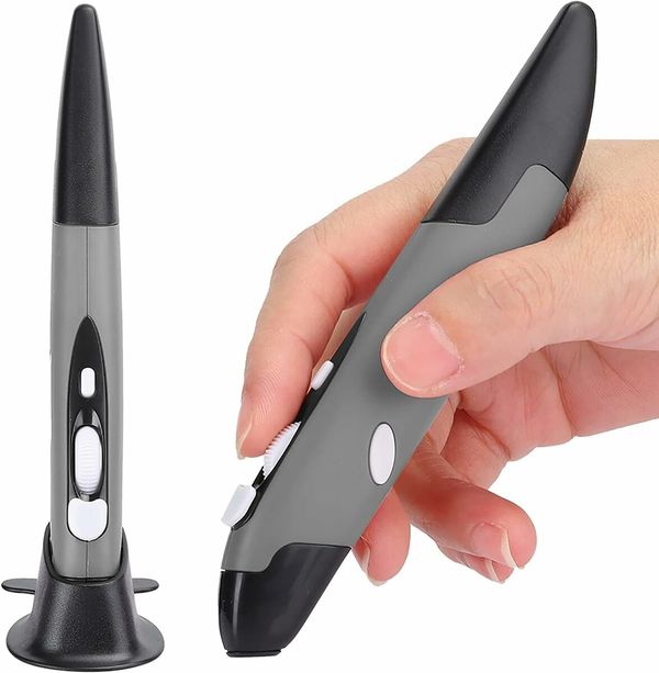 2.4GHz USB Wireless Optical Stylus for Computer Parts for PC Wireless Mouse 2.4G Type of Customised Innovative Vertical Stylus (Grey)
