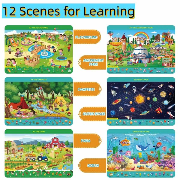 Preschool Learning Activities Search and Find Books,Travel Game for Road Trip Car Airplane,Busy Book Activity Books Birthday Gifts for Kids Ages 3+