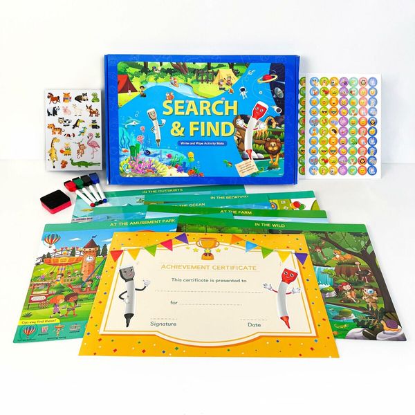 Preschool Learning Activities Search and Find Books,Travel Game for Road Trip Car Airplane,Busy Book Activity Books Birthday Gifts for Kids Ages 3+