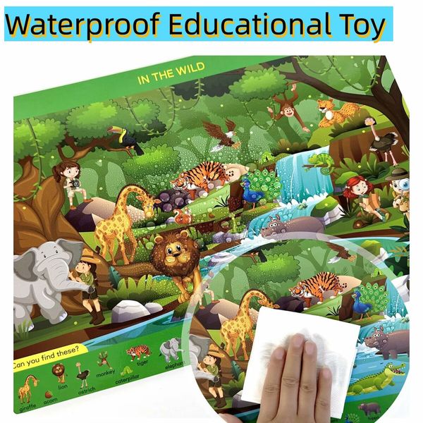 Preschool Learning Activities Search and Find Books,Travel Game for Road Trip Car Airplane,Busy Book Activity Books Birthday Gifts for Kids Ages 3+