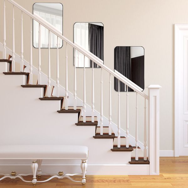Black Wall Mirror Bathroom Vanity Rectangle Large Framed Standing Makeup Shower Shaving Decorative Mount Bedroom Hallway 90x60cm