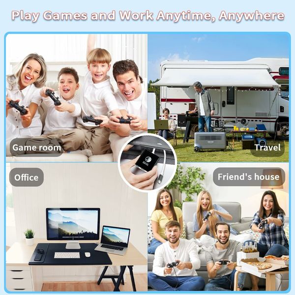 Switch Dock for Switch & OLED,Portable TV Dock with 4K HDMI, USB 3.0 Port and USB C PD Travel Docking Station for Switch(Black)