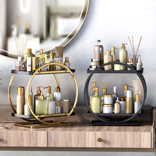 Luxurious Bathroom Shower Caddy - Stylish Organizer for Toilets, Wash Basins & Makeup - Chic Vanity Table Storage Solution