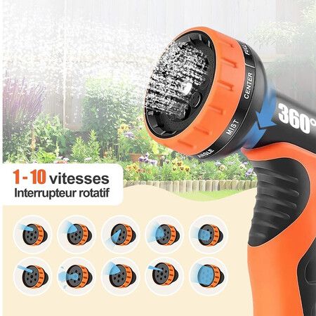 75ft Expandable Garden Hose with 10-Function Nozzle, Lightweight, Durable, Flexible, Kink-Free Retractable Garden Hose for Lawn and Garden