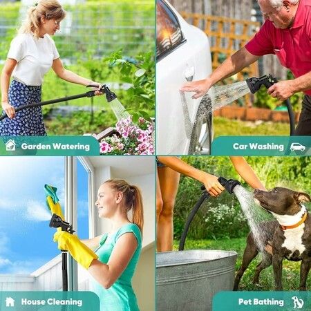 75ft Expandable Garden Hose with 10-Function Nozzle, Lightweight, Durable, Flexible, Kink-Free Retractable Garden Hose for Lawn and Garden