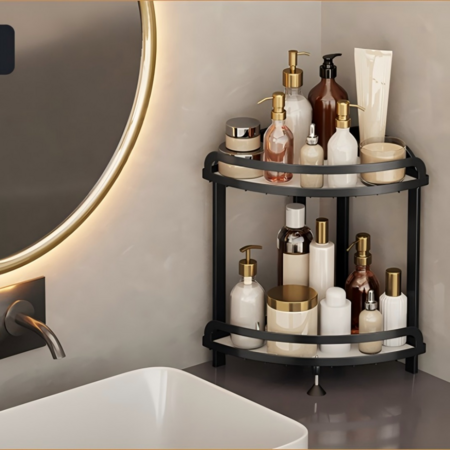 Shower Corner Shelf Caddy 2 Shelf Shower Organizer Corner No Drill Shower Storage Rust Proof Bathroom Corner Wall Shelf Shampoo Holder Black