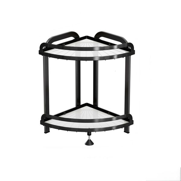 Shower Corner Shelf Caddy 2 Shelf Shower Organizer Corner No Drill Shower Storage Rust Proof Bathroom Corner Wall Shelf Shampoo Holder Black