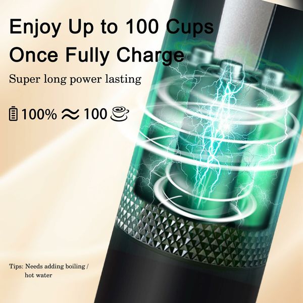 Portable Coffee Machine Electric Espresso Maker USB Rechargeable Coffee Maker Compatible with Capsule & Ground (Not heated)