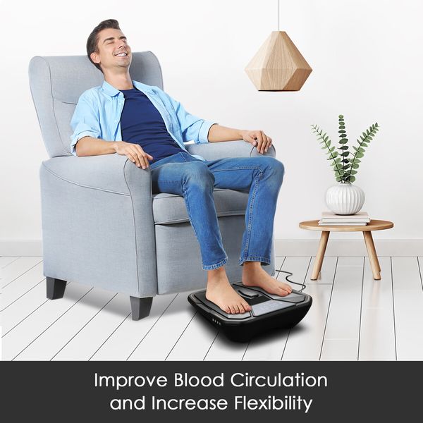 Electric Foot Massager Circulation Machine EMS TENS Electromagnetic Wave Feet Equipment Portable Home Pulse Promoter with Remote Control