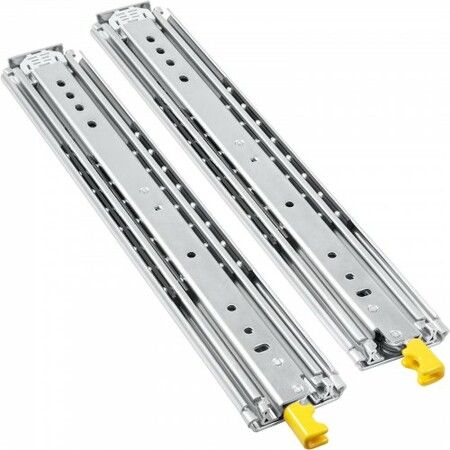 Drawer Slides with Lock 1 Pair 28 inch Heavy-Duty Industrial Steel up to 500 lbs Capacity 3-Fold Full Extension Ball Bearing Lock-in & Lock-Out Side Mount