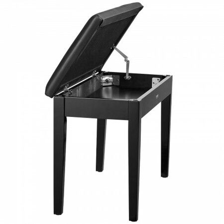 Duet Piano Keyboard Bench Storage Padded Seat Wooden Vanity Bookcase Stool