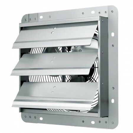 Shutter Exhaust Fan 305 mm High-speed 1400RPM 1084 CFM Aluminum Wall Mount Attic Fan with AC-motor Ventilation and Cooling