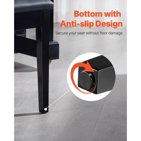 Piano Keyboard Bench Storage Padded Seat Wooden Vanity Bookcase Stool