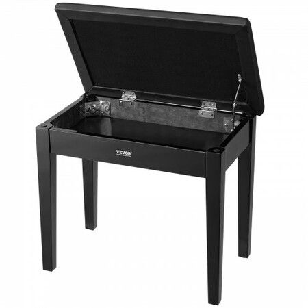 Piano Keyboard Bench Storage Padded Seat Wooden Vanity Bookcase Stool