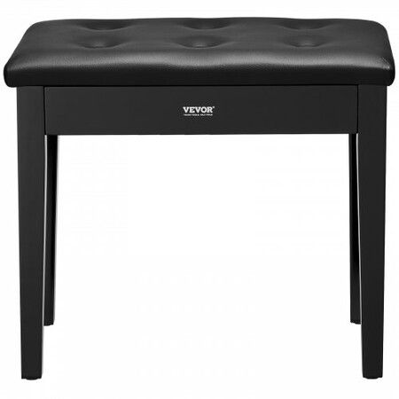 Piano Keyboard Bench Storage Padded Seat Wooden Vanity Bookcase Stool