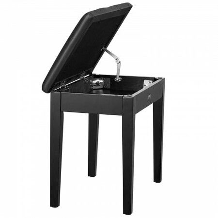 Piano Keyboard Bench Storage Padded Seat Wooden Vanity Bookcase Stool