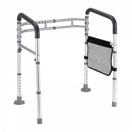 Foldable Toilet Safety Rail Toilet Rail with Non-Slip Handles for Seniors