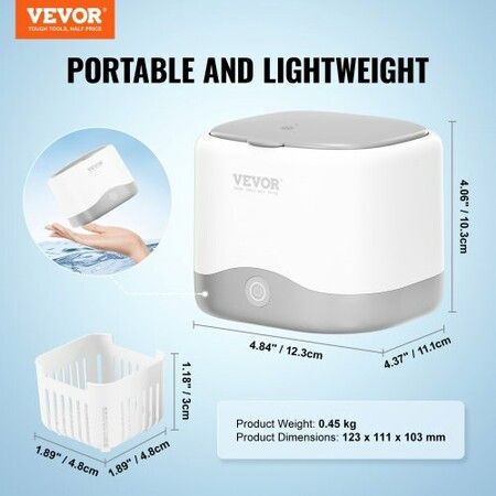Ultrasonic Cleaner for Dentures 200ML Retainer Cleaner Machine with UV