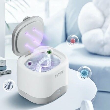Ultrasonic Cleaner for Dentures 200ML Retainer Cleaner Machine with UV