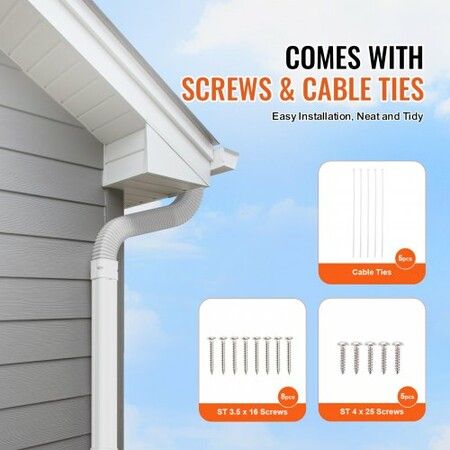 Mini Split Line Set Cover 76.2mm W 2270mm L PVC Decorative Pipe Line Cover For Air Conditioner with 2 Straight Ducts & Full Components Easy to Install