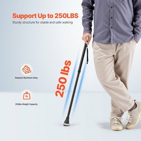Walking Cane for Man Woman Folding Walking Stick 8-Level Adjustable Height