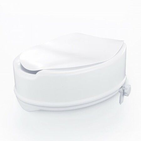Raised Toilet Seat 125mm Height Raised 136 kg Weight Capacity Universal Toilet Seat Riser Screw Rod Locking with Toilet Seat for Elderly Handicap Patient