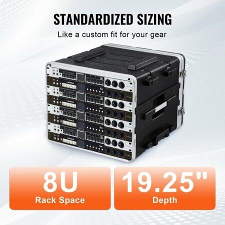 8U Rack Case Server Rack Cabinet 488.95 mm with ABS Construction Handle
