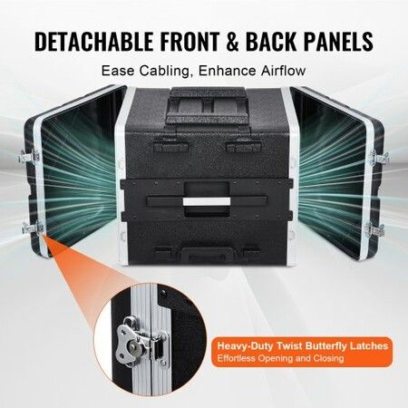 8U Rack Case Server Rack Cabinet 488.95 mm with ABS Construction Handle