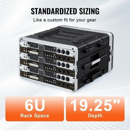 6U Rack Case Server Rack Cabinet 488.95 mm with ABS Construction Handle