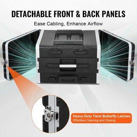 6U Rack Case Server Rack Cabinet 488.95 mm with ABS Construction Handle