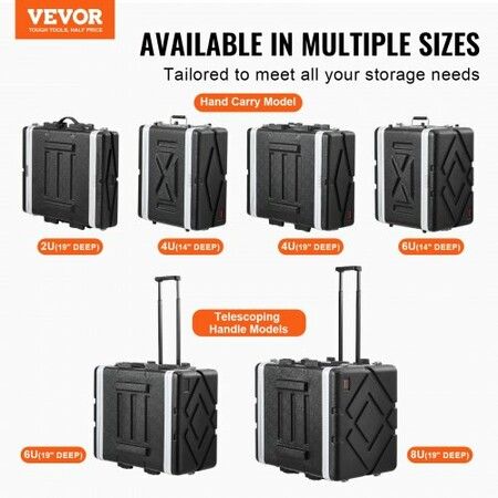 6U Rack Case Server Rack Cabinet 488.95 mm with ABS Construction Handle