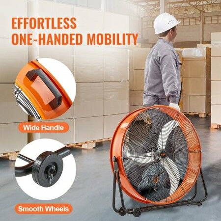 Drum Fan 30 Inch High Velocity Industrial Use 3-Speed 13000CFM for Warehouse